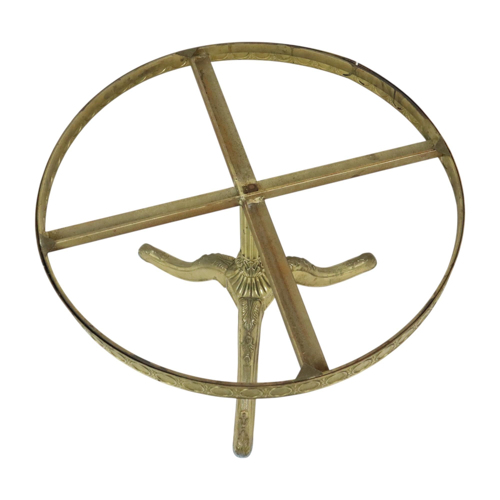 Mid Century Round Marble Coffee Table Side Table Brass For Sale 6