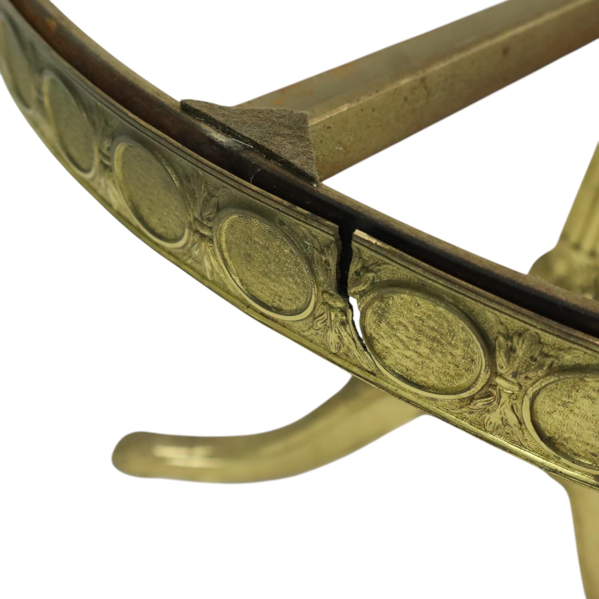 Mid Century Round Marble Coffee Table Side Table Brass For Sale 7