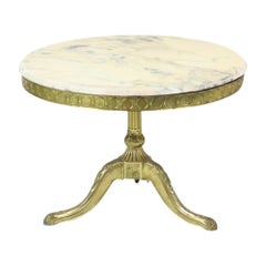 Mid Century Round Marble Coffee Table Side Table Brass