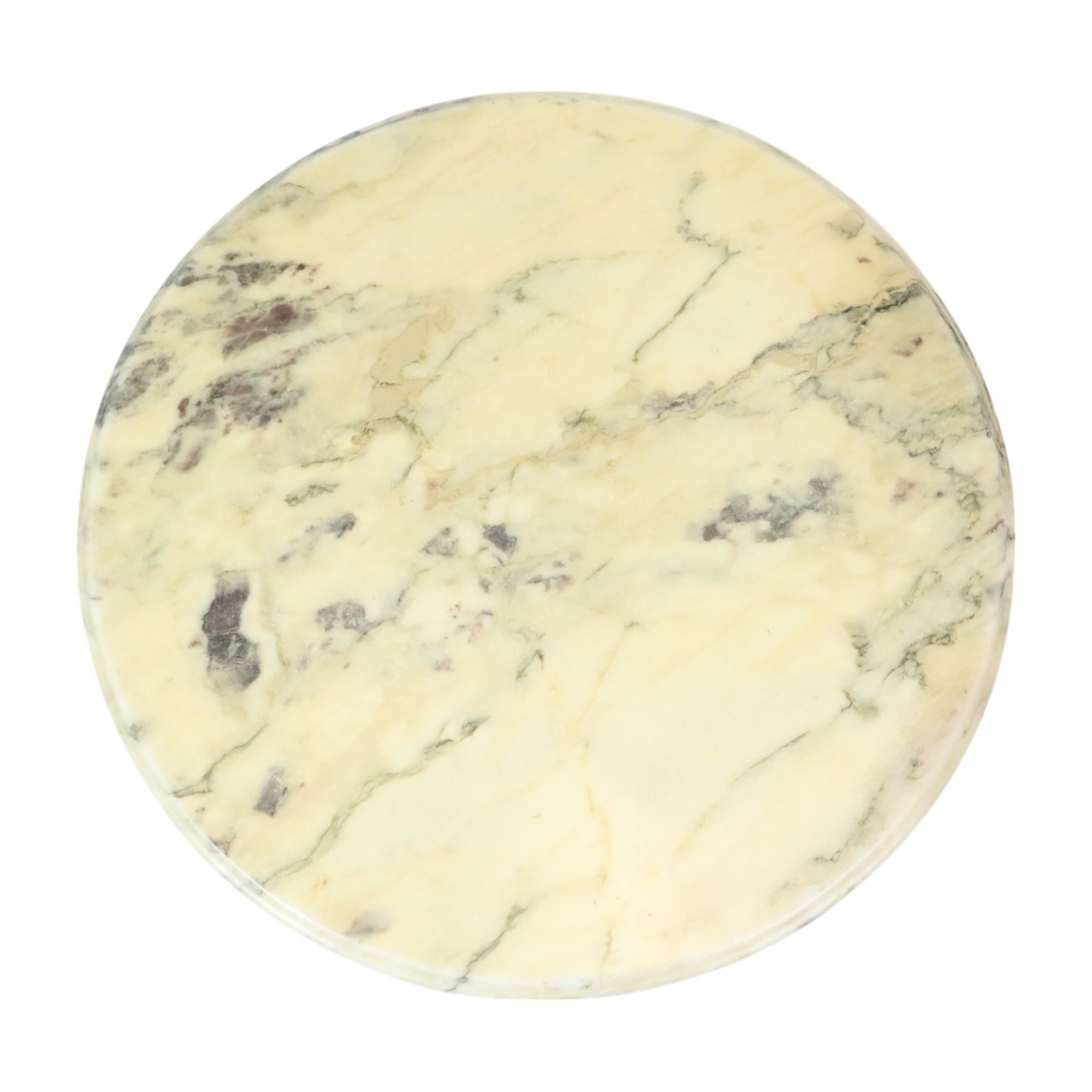 Mid Century Round Marble Coffee Table Side Table Brass For Sale 1