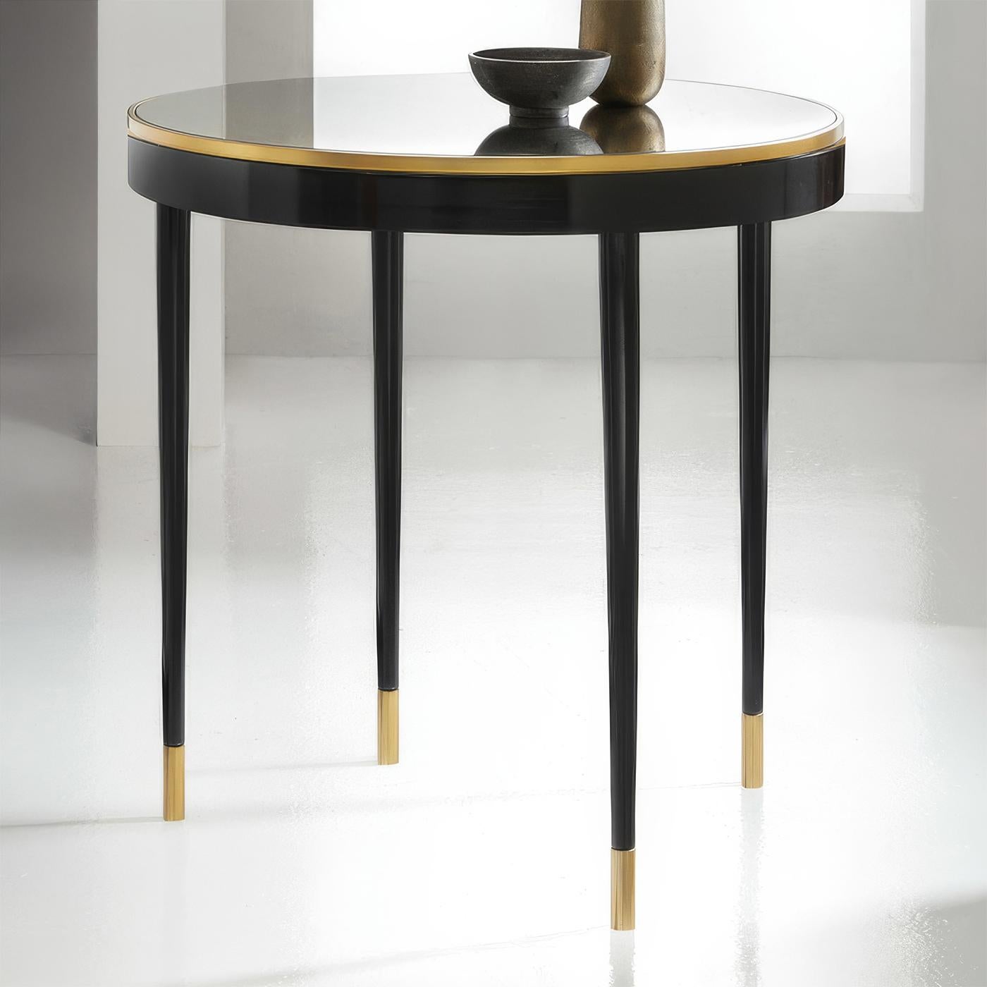 Mid-Century Modern Table d'appoint à miroir rond du milieu du siècle en vente