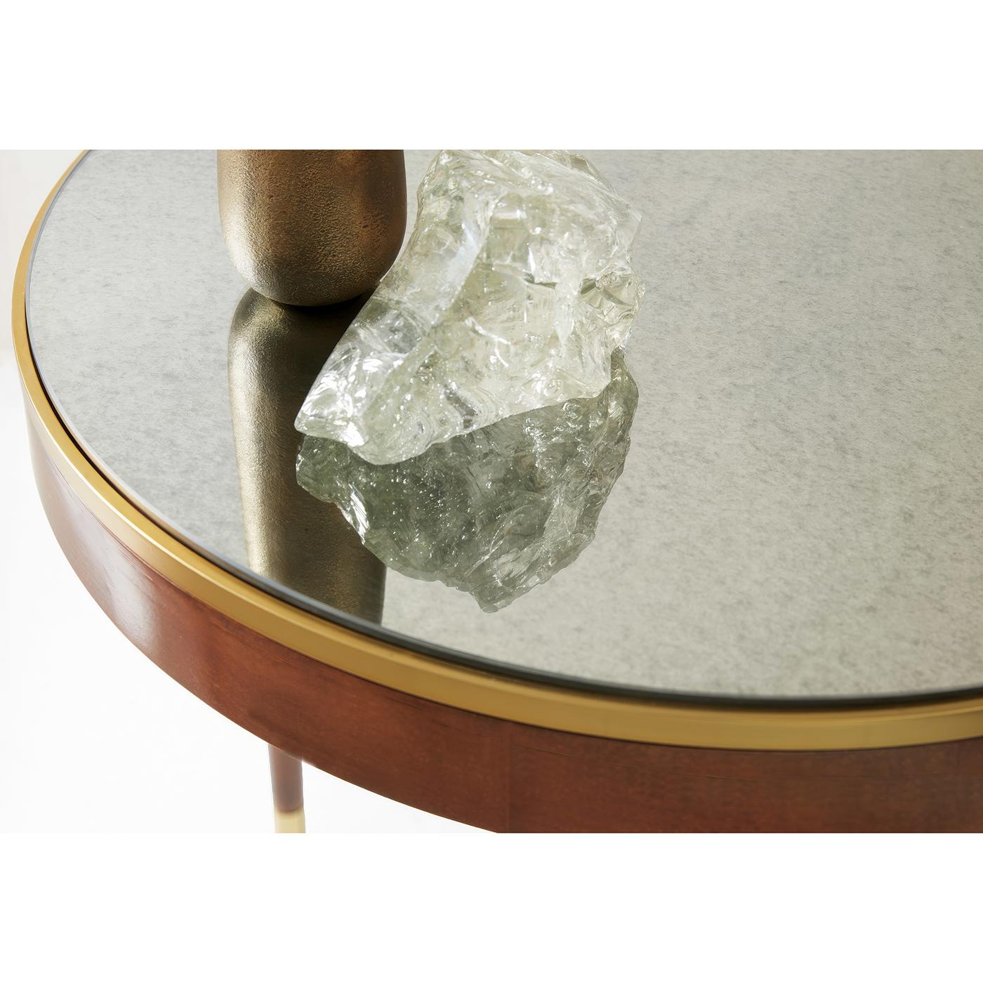 Asiatique Table d'appoint à miroir rond du milieu du siècle en vente