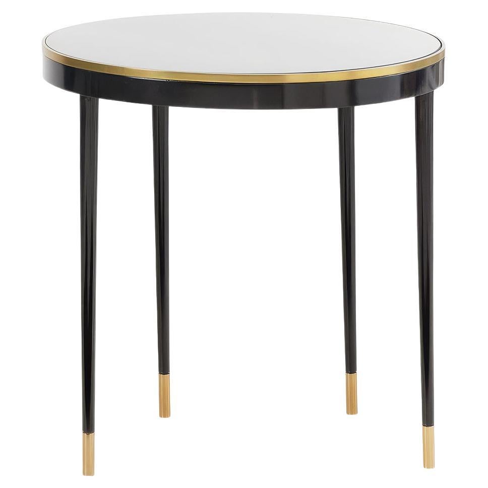 Mid Century Round Mirror Top End Table