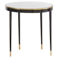 Mid Century Round Mirror Top End Table
