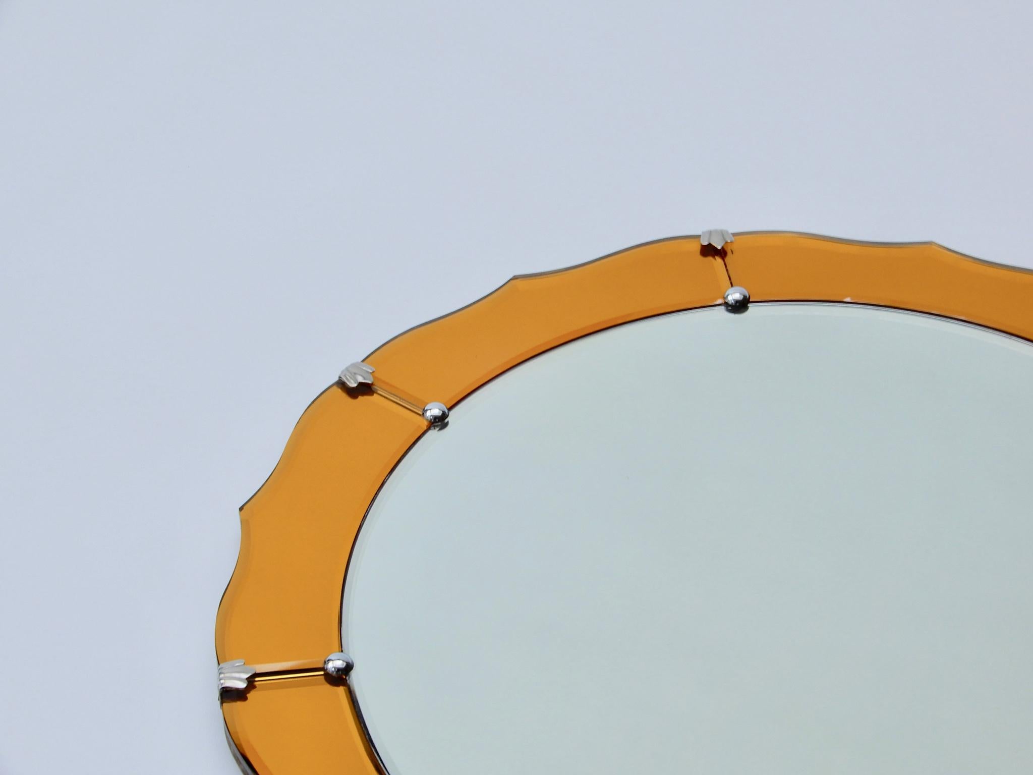 orange round mirror