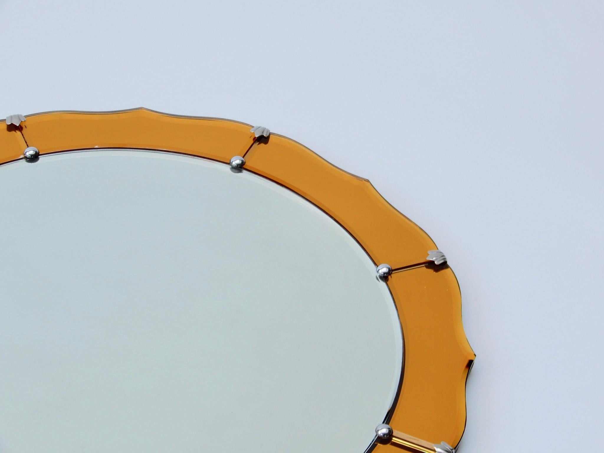 yellow round mirror