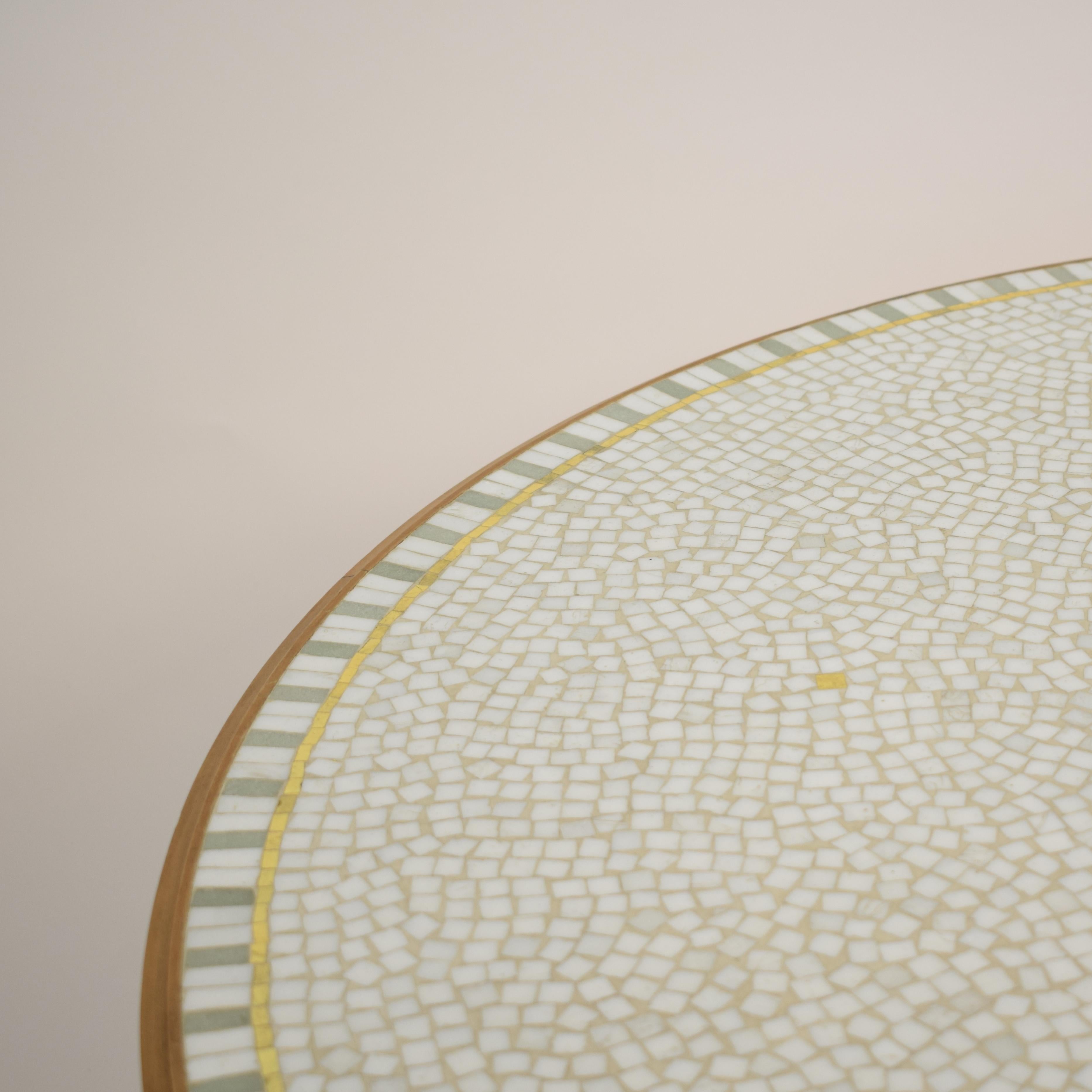 Midcentury Round Mosaic Coffee Table by Berthold Müller, 1960s 1