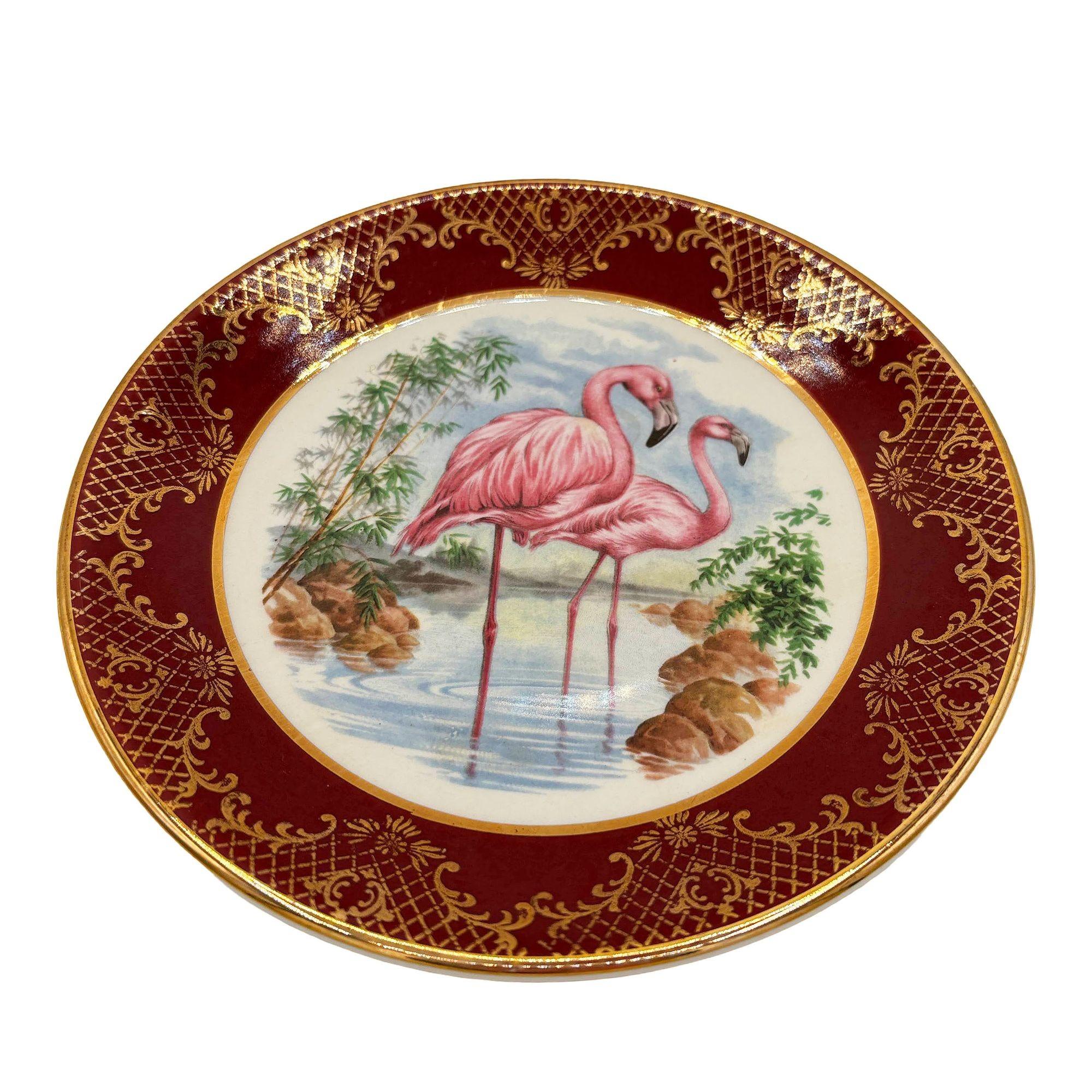 Moderne Assiette à salade ronde en forme de flamant rose du milieu du siècle par Royal Falconware Angleterre en vente