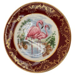 Assiette à salade ronde en forme de flamant rose du milieu du siècle par Royal Falconware Angleterre