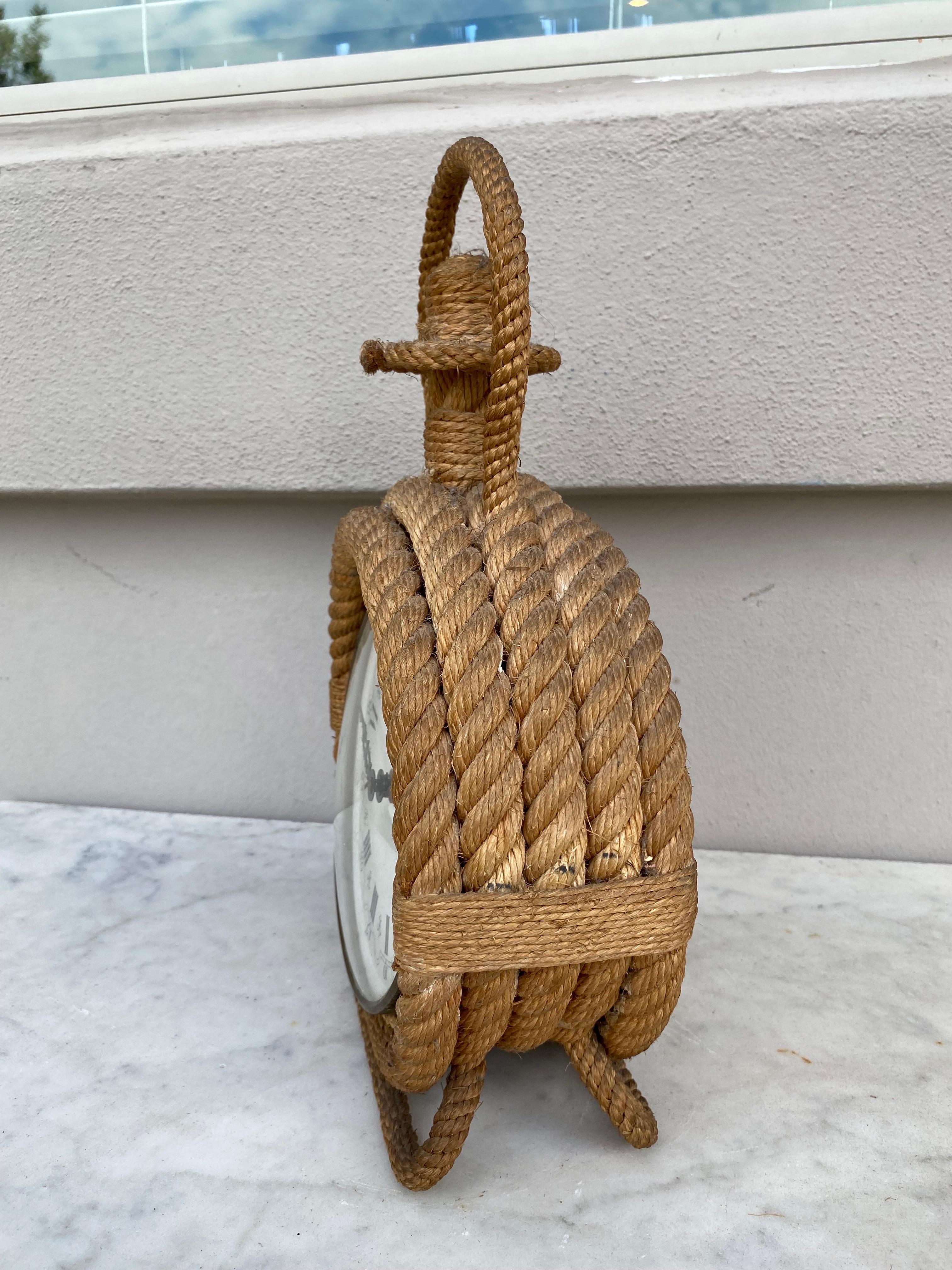 French Mid-Century Rope Clock Adrien Audoux and Frida Minet