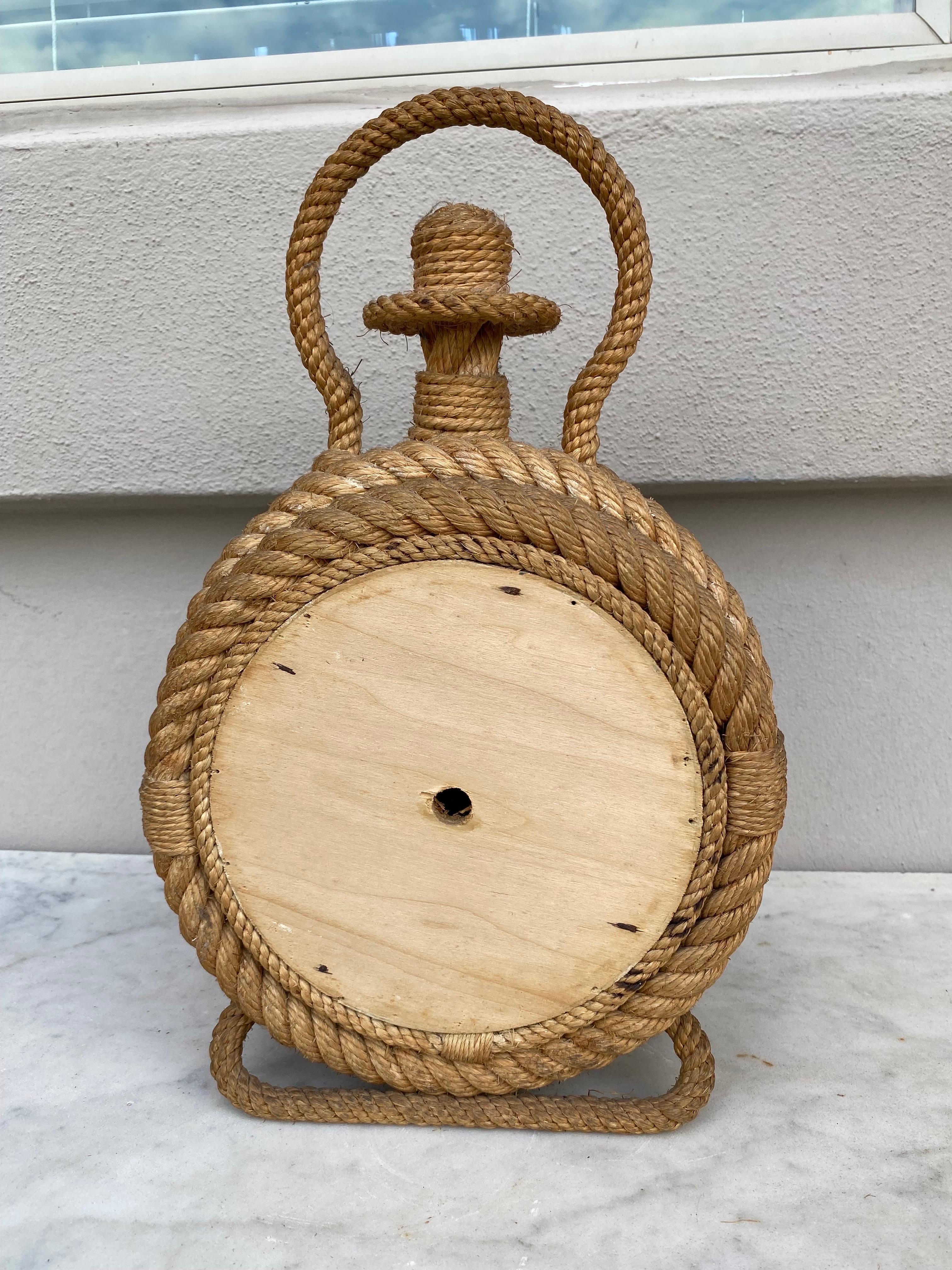 Mid-Century Rope Clock Adrien Audoux and Frida Minet In Good Condition In Austin, TX