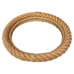 Specchio rotondo in corda di metà secolo Adrien Audoux and Frida Minet