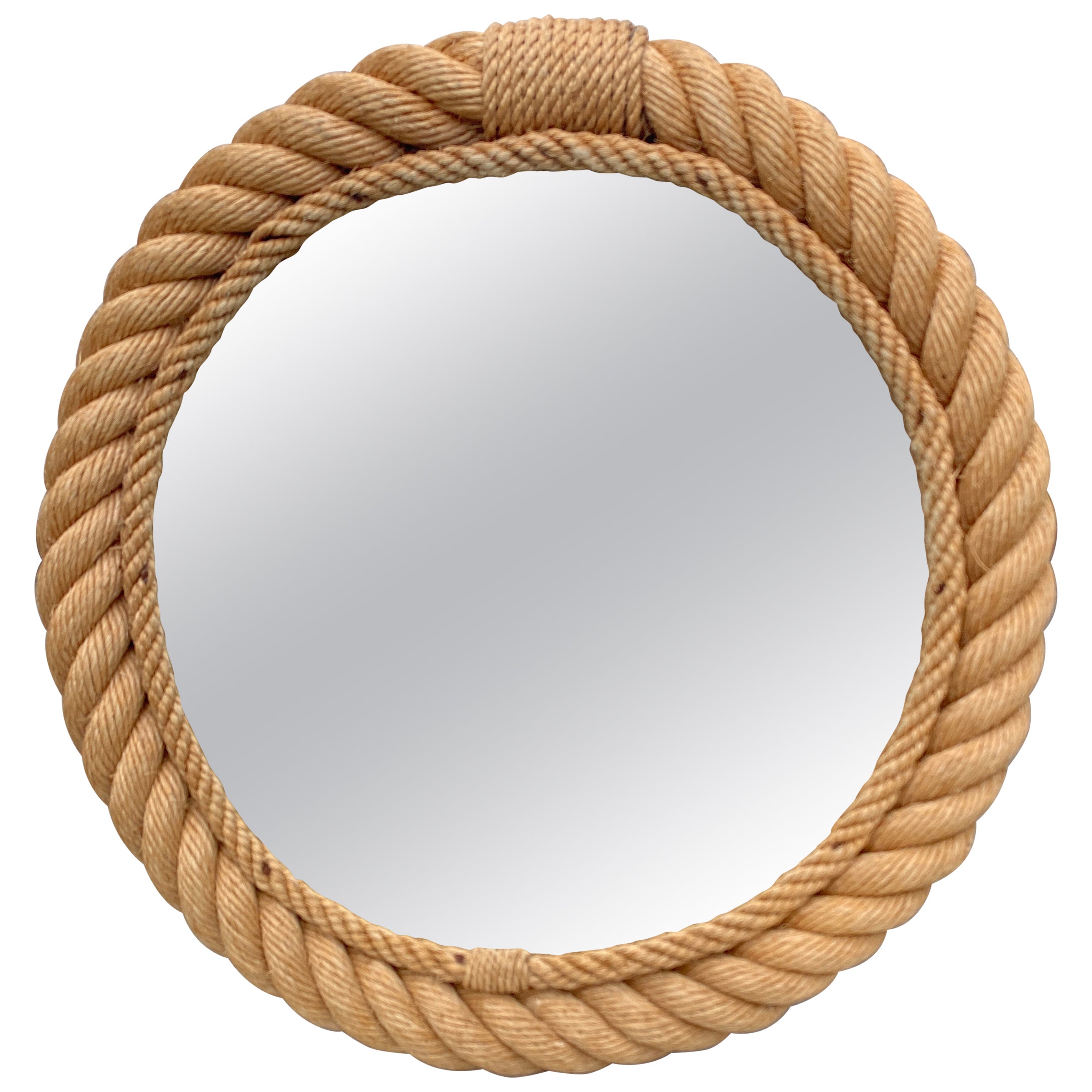 Mid-Century Round Rope Mirror Adrien Audoux & Frida Minet