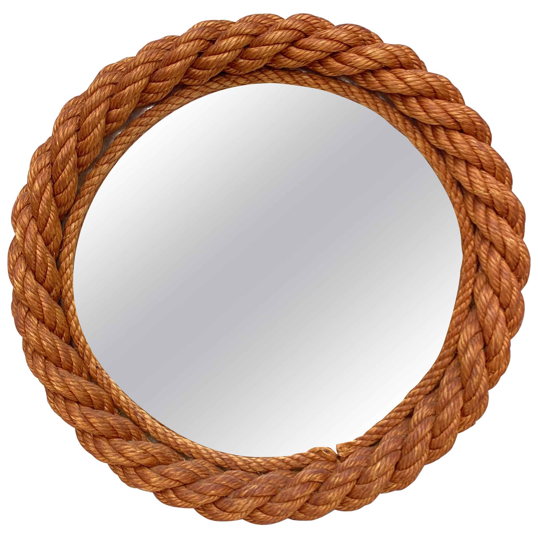 Mid-Century Round Rope Mirror Adrien Audoux & Frida Minet