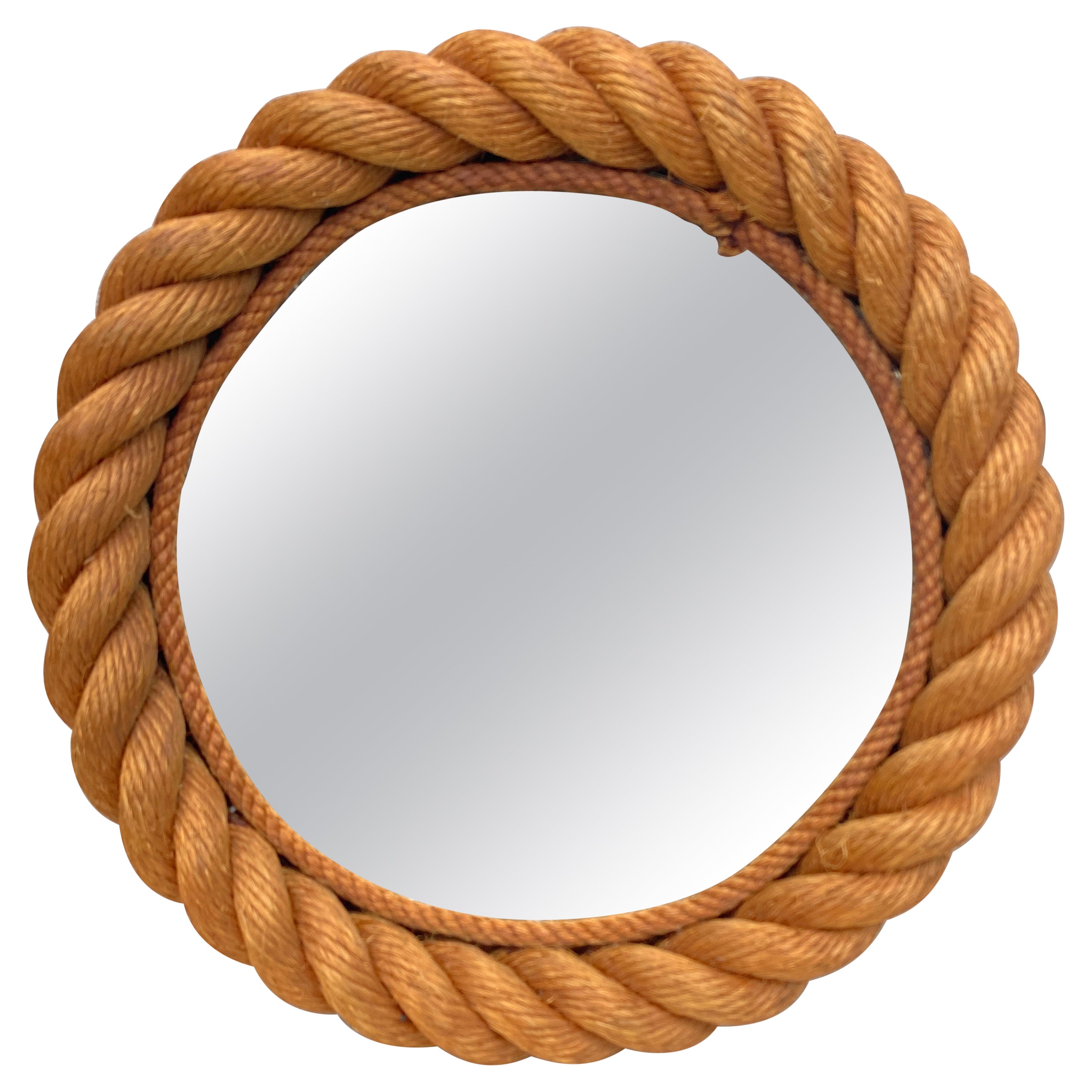 Mid-Century Round Rope Mirror Adrien Audoux & Frida Minet