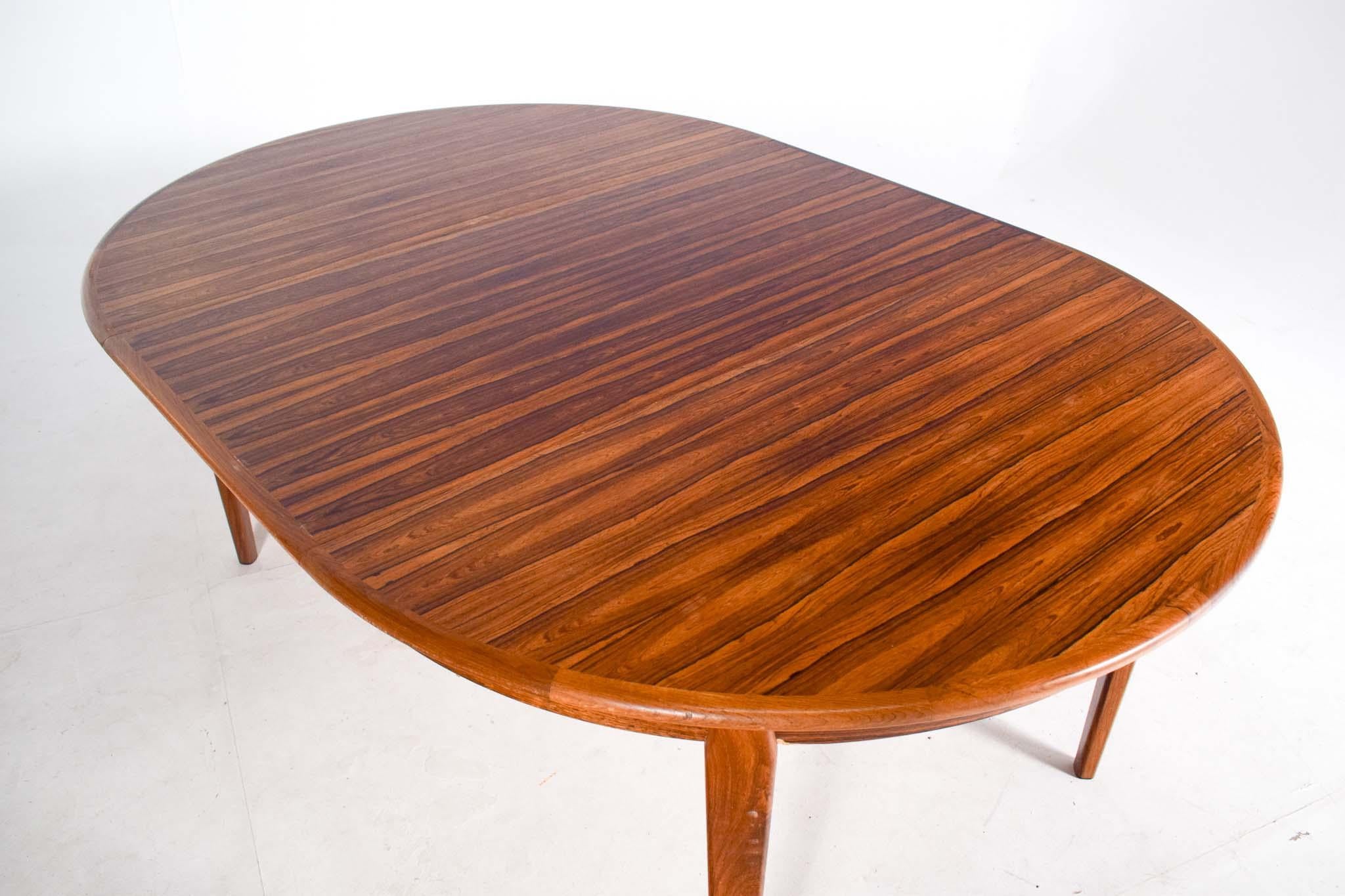 Mid Century Round Rosewood Extendable Dining Table by H. Sighs & Sons 4