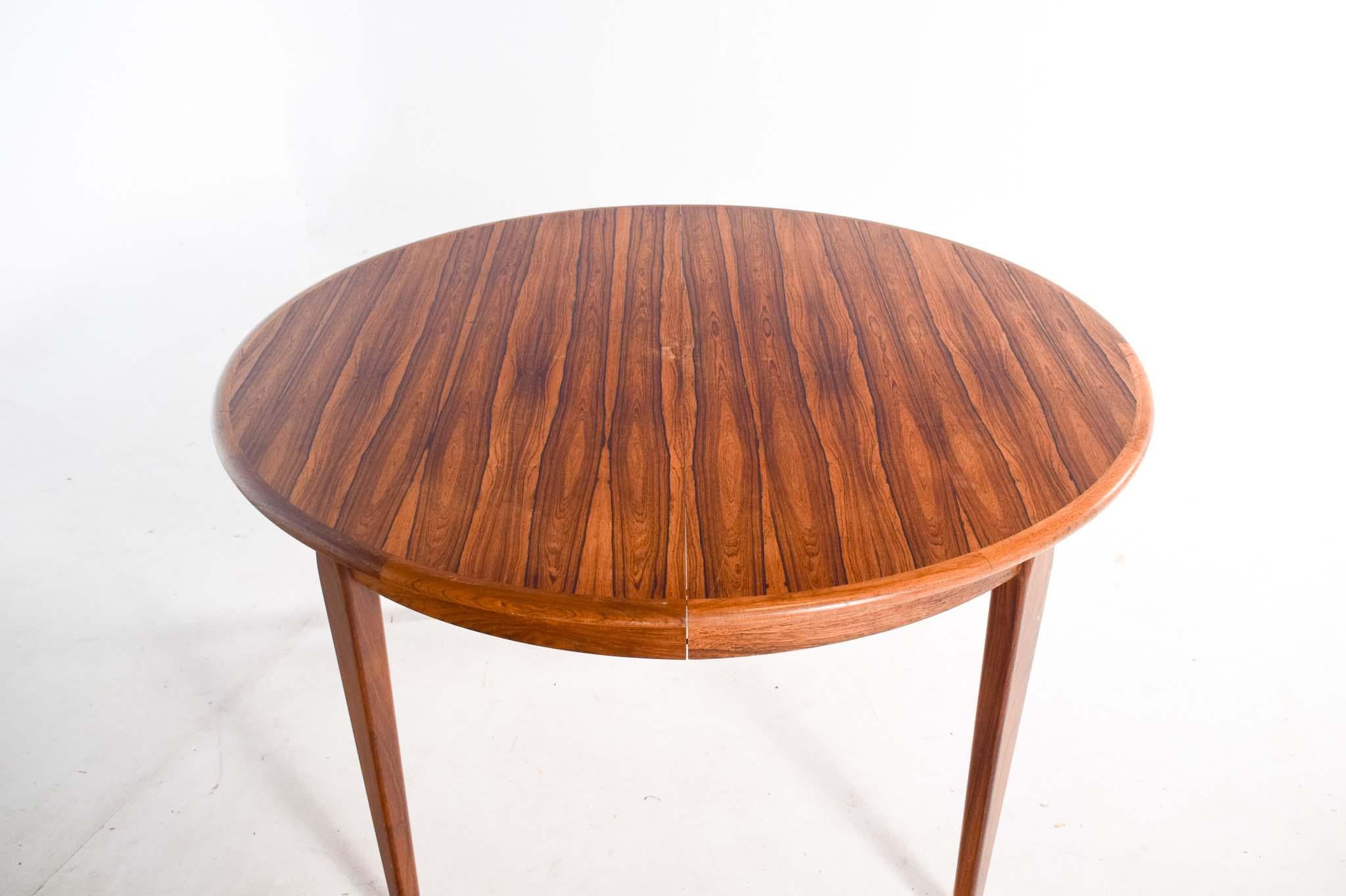Mid-Century Modern Mid Century Round Rosewood Extendable Dining Table by H. Sighs & Sons