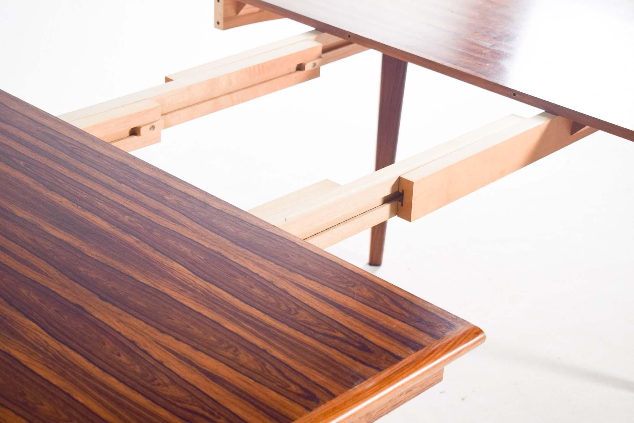 Mid Century Round Rosewood Extendable Dining Table by H. Sighs & Sons 1