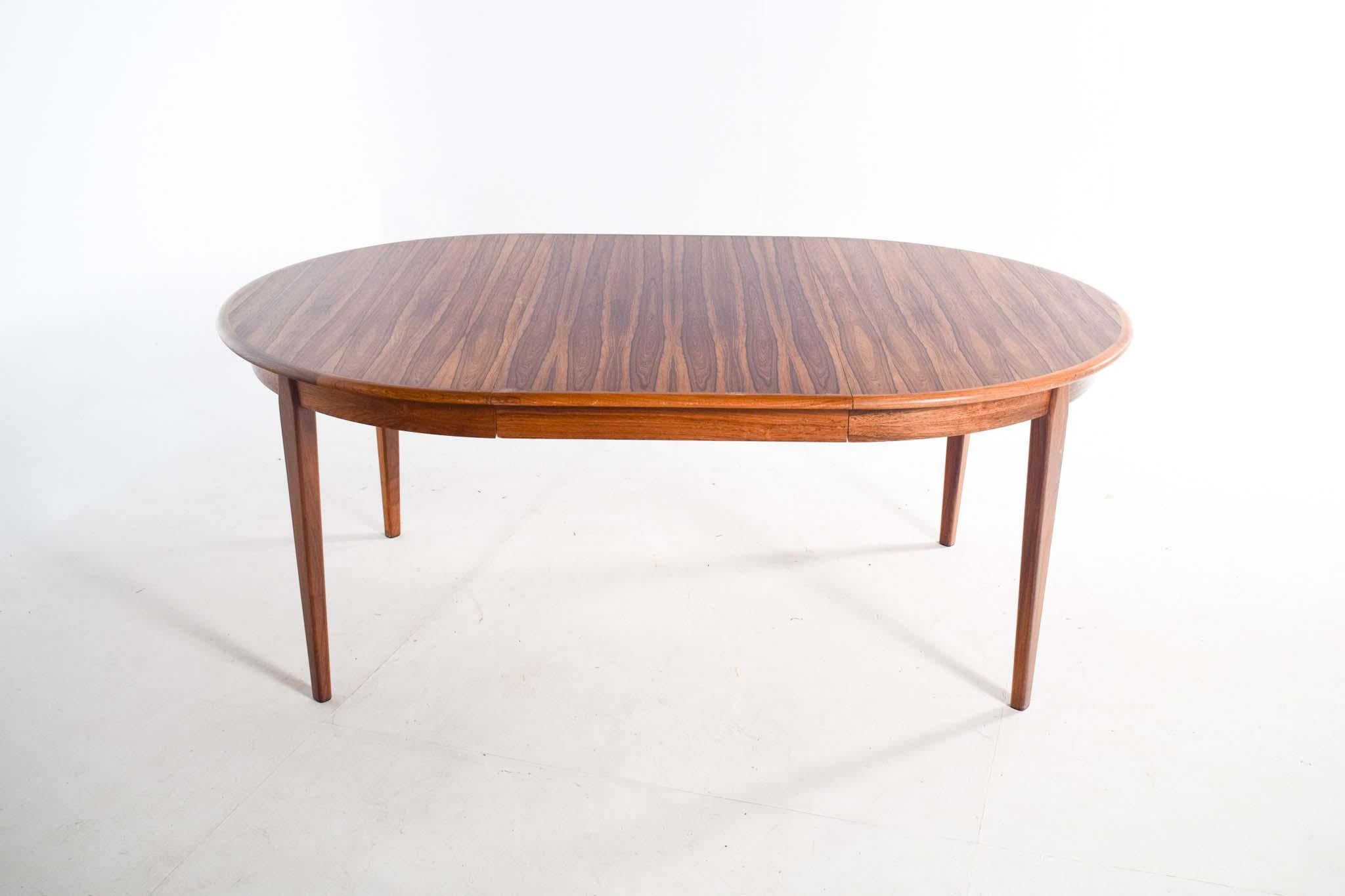 Mid Century Round Rosewood Extendable Dining Table by H. Sighs & Sons 2