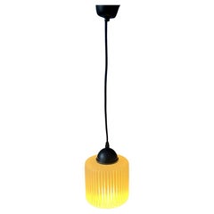 Runde gestreifte Pendelleuchte „Kan“ aus Glas, Mid-Century, 1970er Jahre