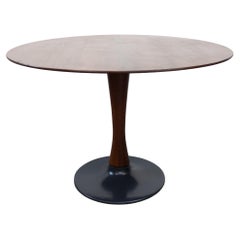 Midcentury Round Solid Wood Dining Table from Dřevotvar Jablonné 