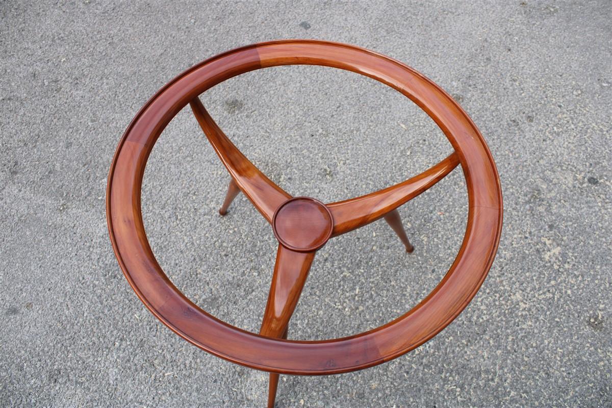 Midcentury Round Table Coffee Solid Cherrywood Design Cassina Carlo De Carli 7