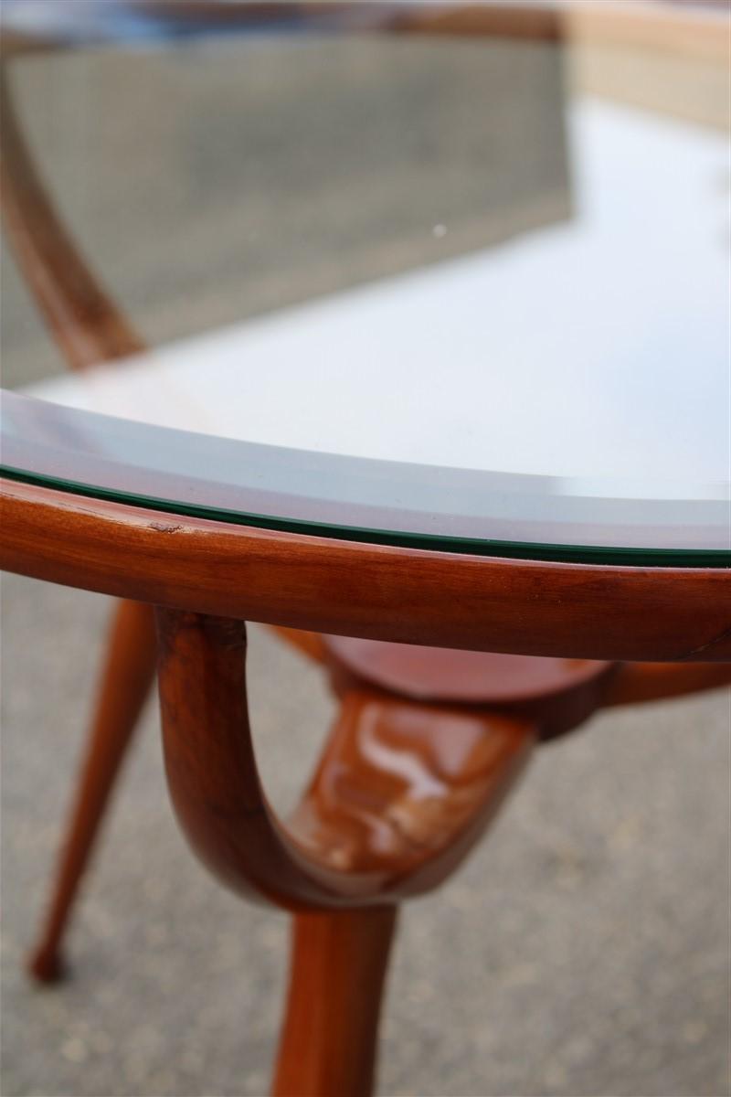 Mid-20th Century Midcentury Round Table Coffee Solid Cherrywood Design Cassina Carlo De Carli