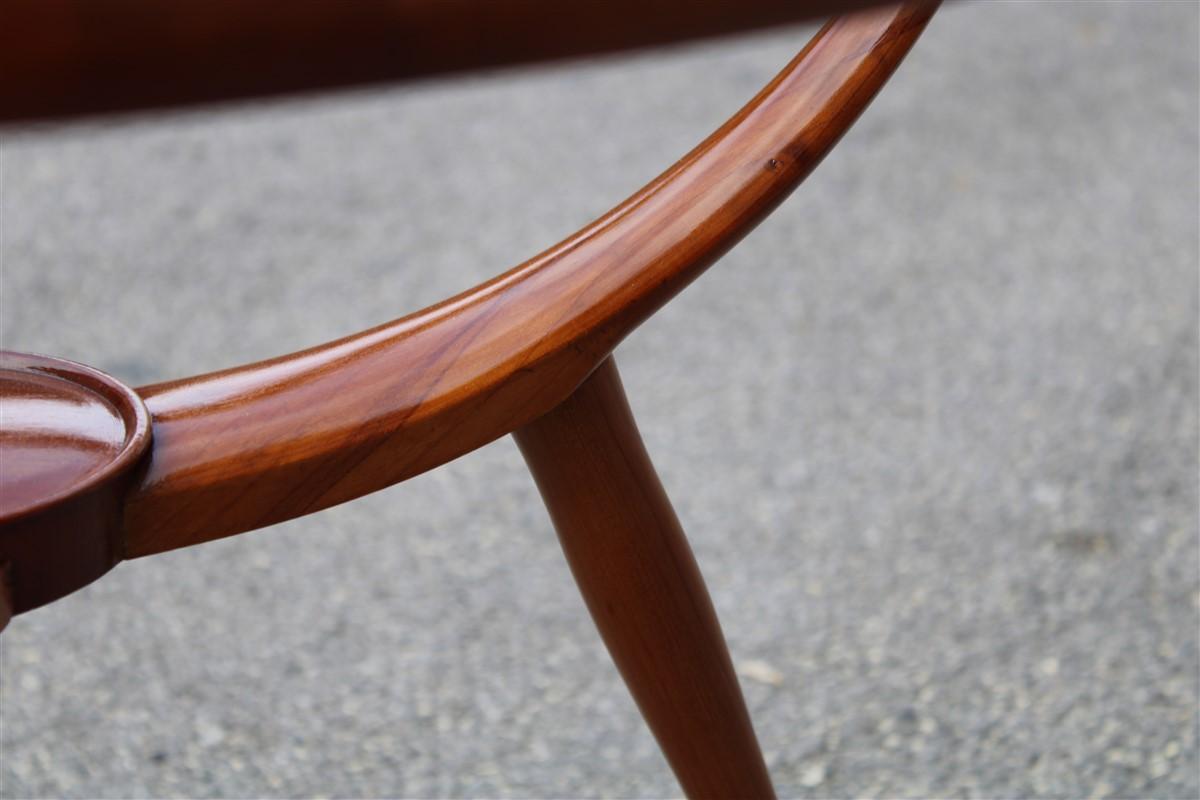 Midcentury Round Table Coffee Solid Cherrywood Design Cassina Carlo De Carli 3