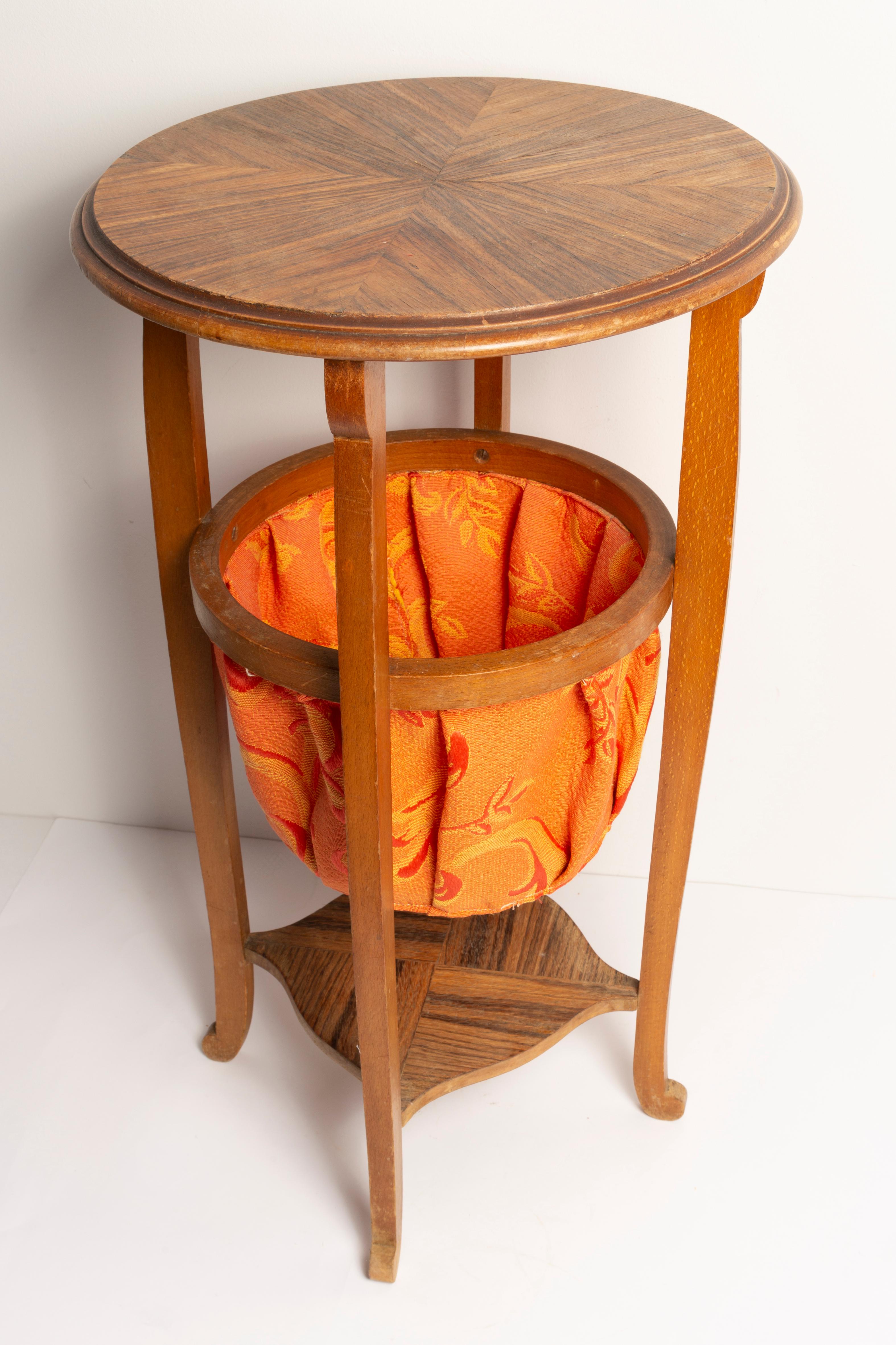 Beech Midcentury Round Table, Light Wood, Poland, 1960s For Sale