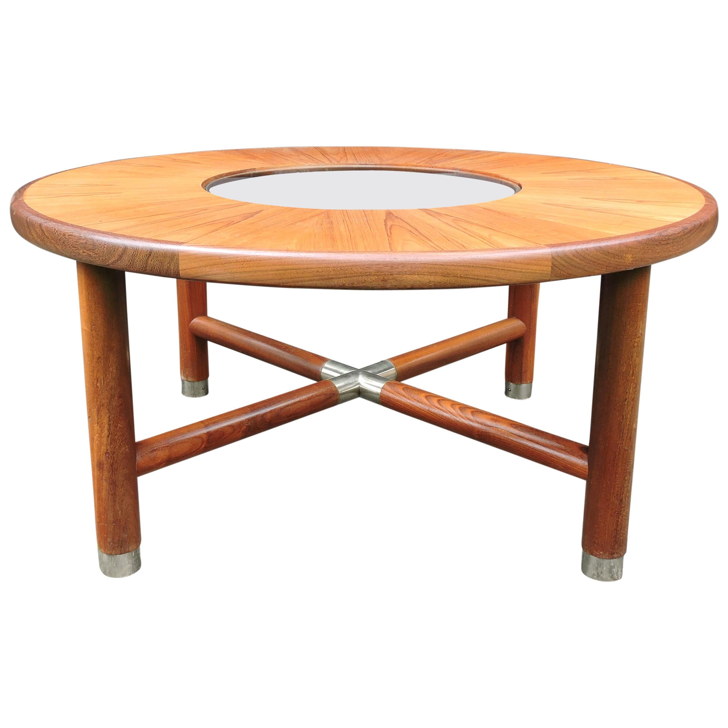 Midcentury Round Teak and Glass Coffee Table from G-Plan For Sale