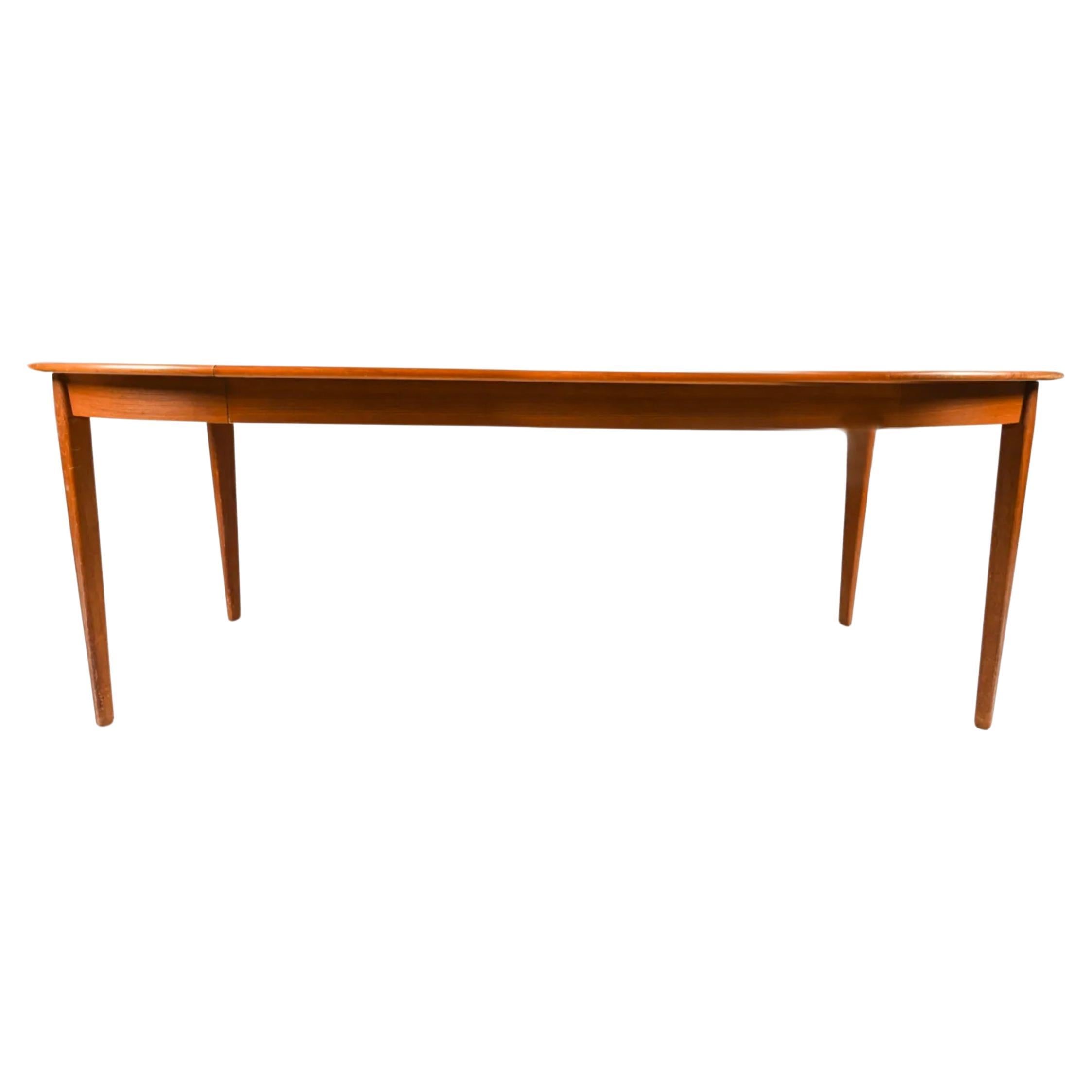 Woodwork Mid century Round Teak Danish Modern Extension Dining Table 2 Leaves Arne Vodder For Sale
