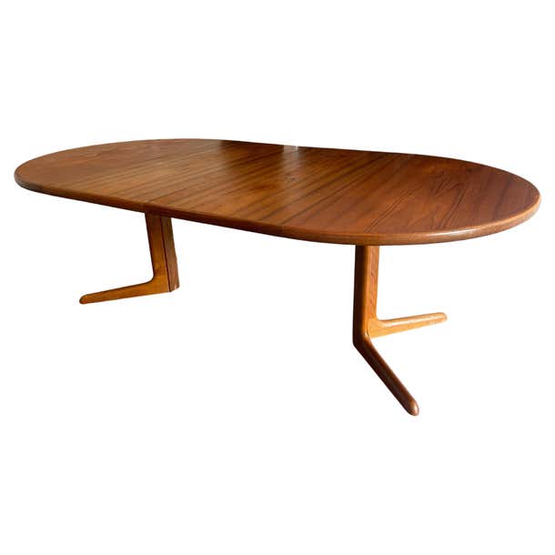 Mid century Round Teak Danish Modern Extension Dining Table 2 Leaves ...