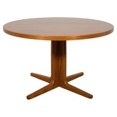 Mid-Century Round Teak Extendable Dining Table from Vejle Mobelfabrik Denmark.