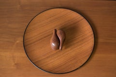 Mid Century Runde Teakholz Serviertablett Platte