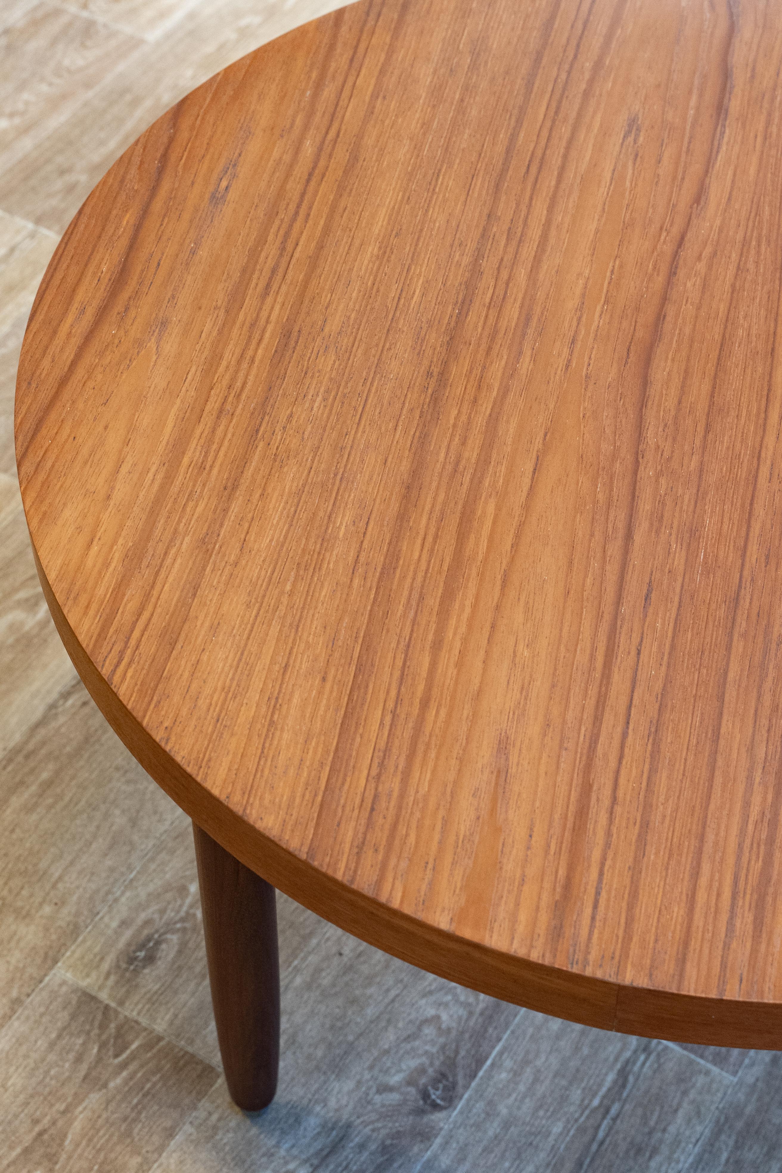 Norwegian Mid-century round teak table, Norway, 1960s For Sale