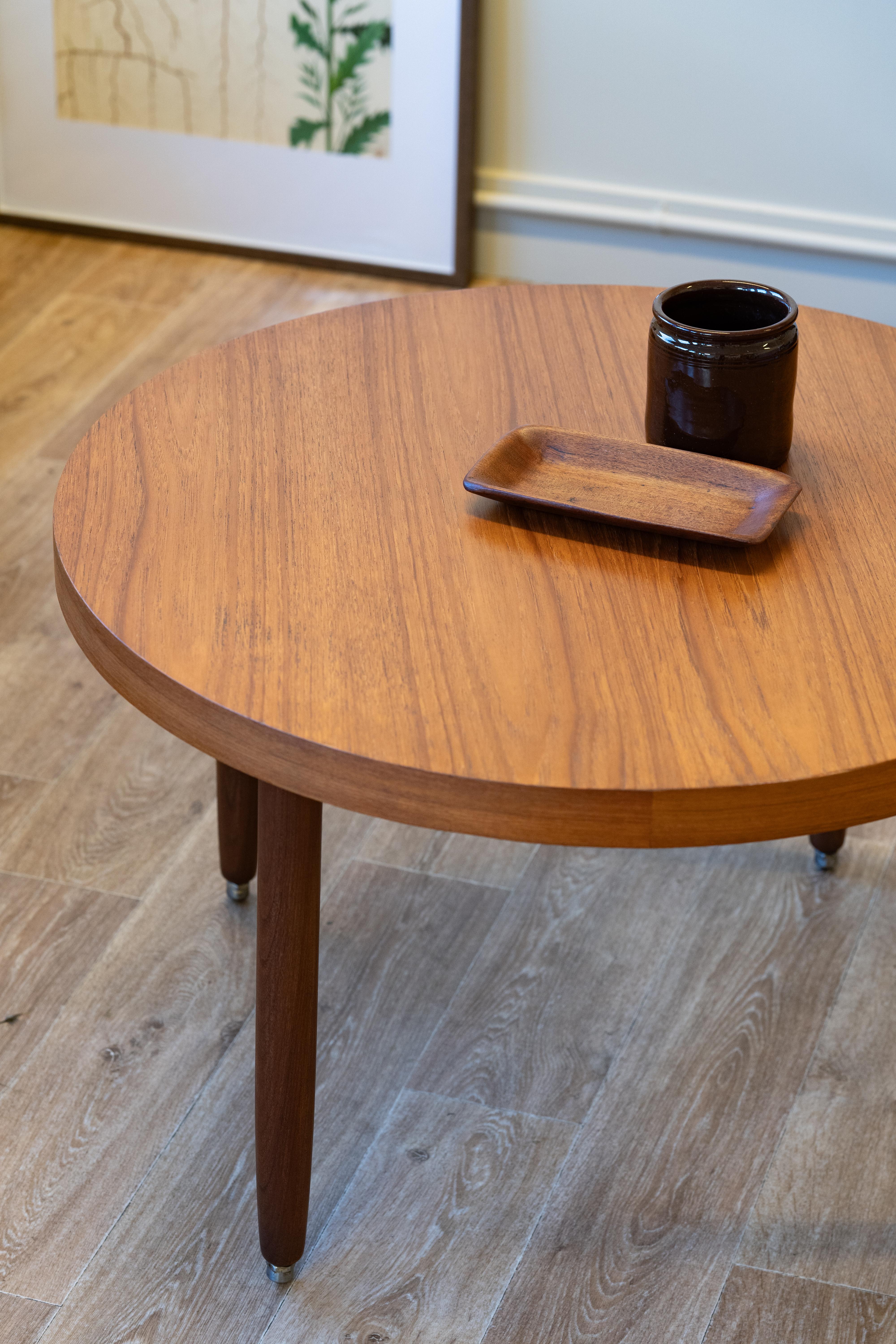 Mid-20th Century Mid-century round teak table, Norway, 1960s For Sale