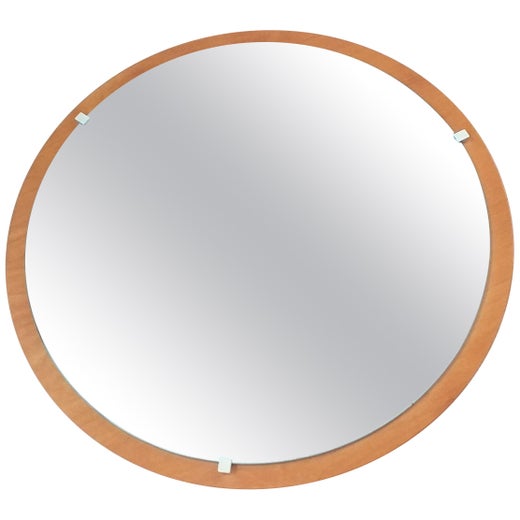 Danish Teak Round Mirror For At, Round Timber Mirror Ikea