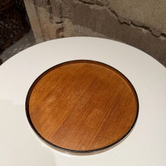 Mid-Century Round Teak Wood Serving Tray Japan Scandinavian Design