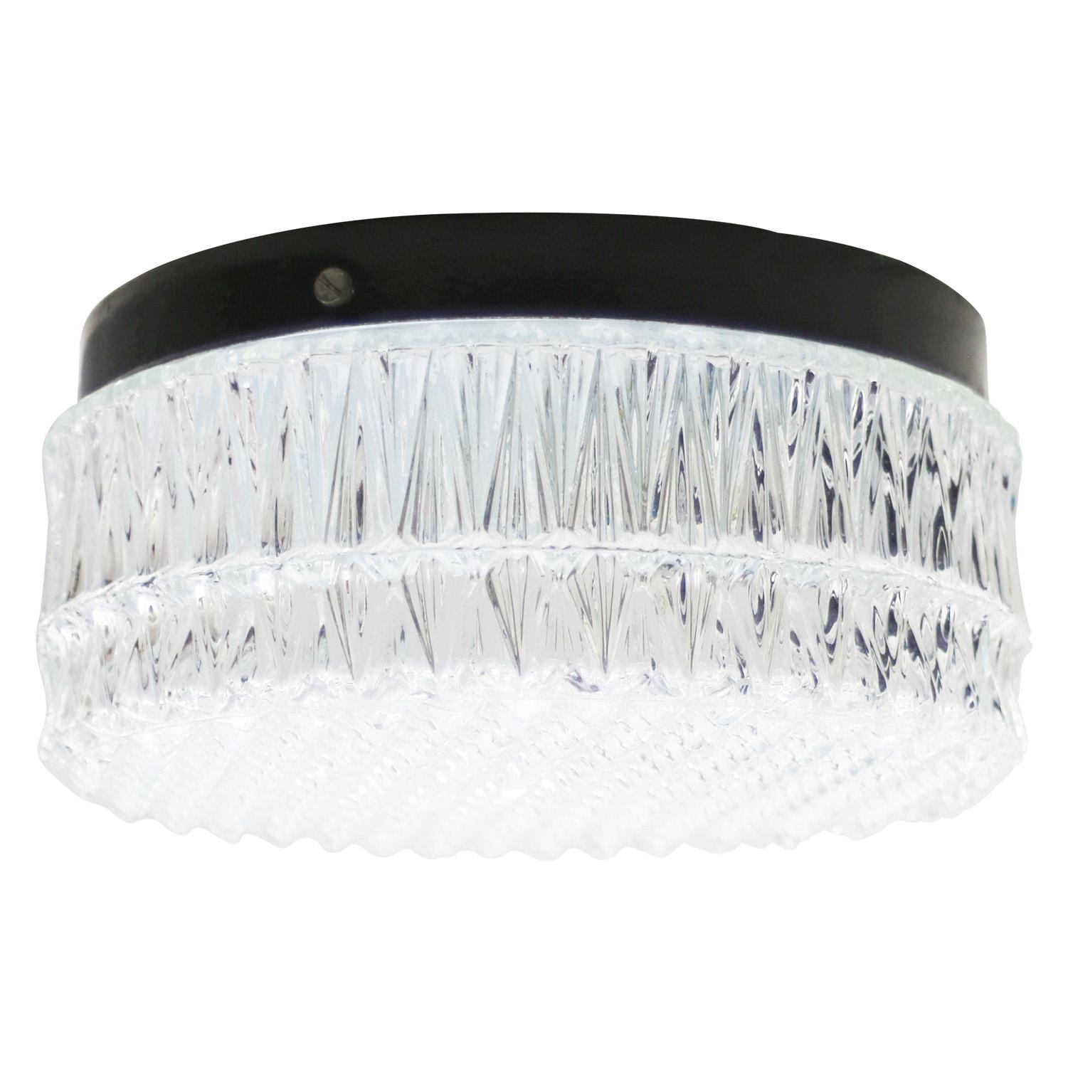 Empotrable Redondo de Vidrio Texturado de Mediano Siglo en Bueno estado para la venta en Amsterdam, NL