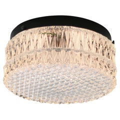 Mid-Century Round Textured Glass Sconce Flush Mount