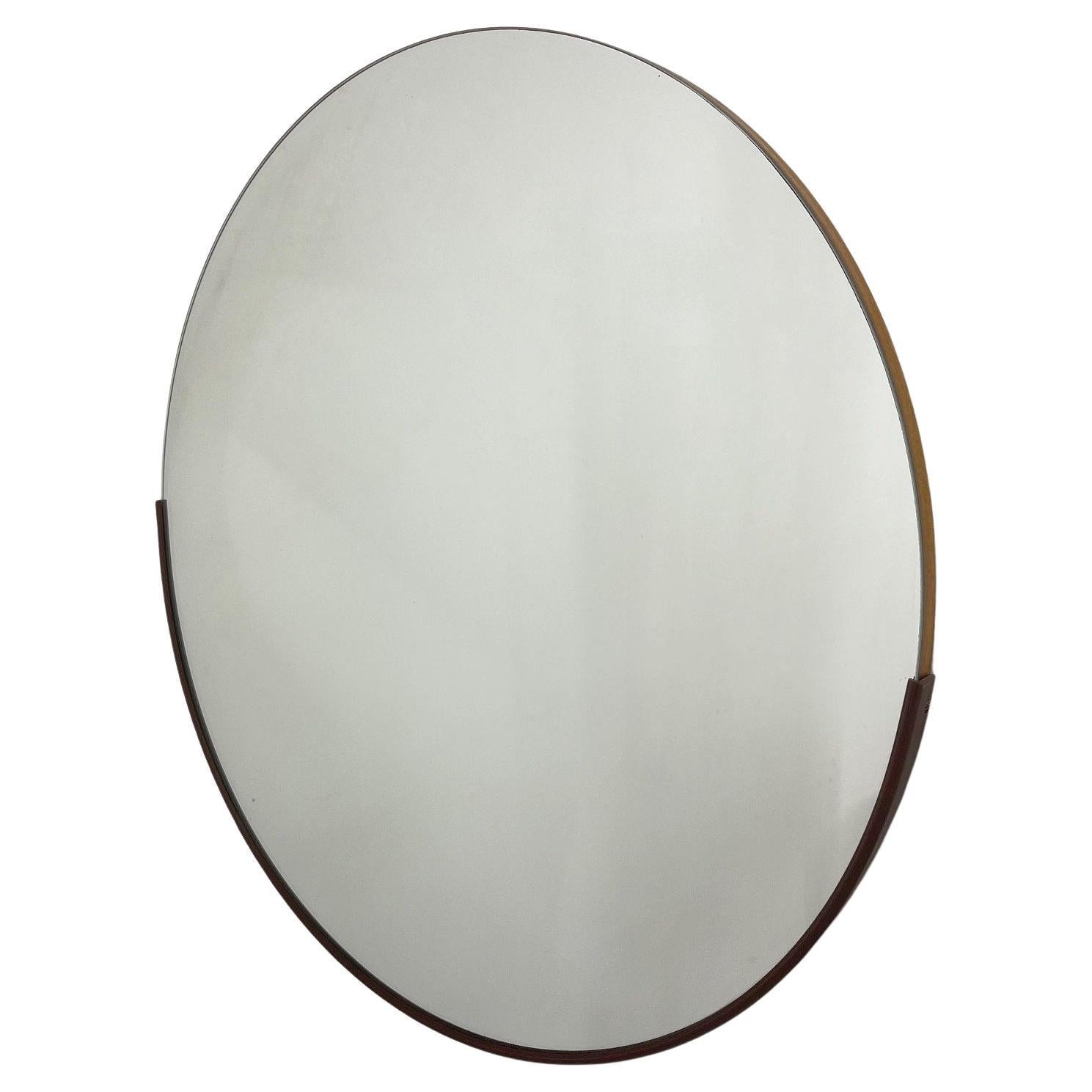 Mid-Century Round Wall Mirror, Czechoslovakia, 1970's For Sale