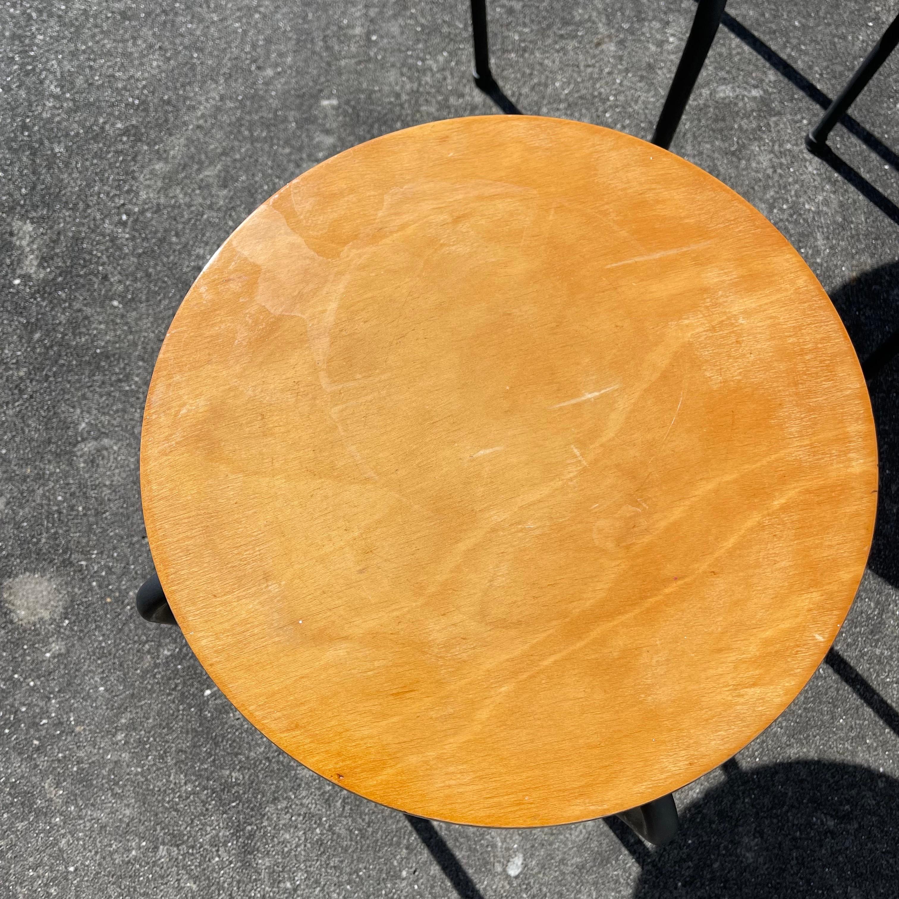 Mid-Century Round Wood Stacking Tables or Stools, Set of 3 In Fair Condition For Sale In Jensen Beach, FL