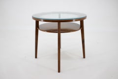 Mid-Century Round Wooden Coffee Table, Czechoslovakia / 1960's