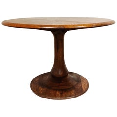 Midcentury Round Wooden Dining Table, 1960s