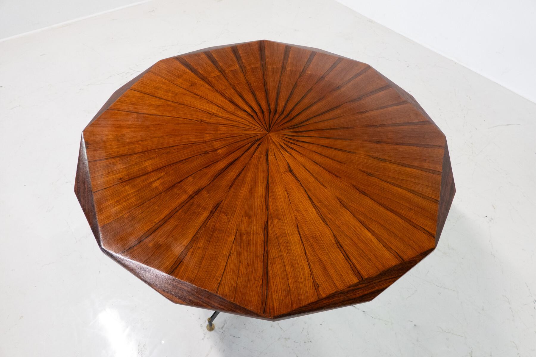 Mid-Century Round Wooden Dining Table, Italy, 1960s In Good Condition For Sale In Brussels, BE
