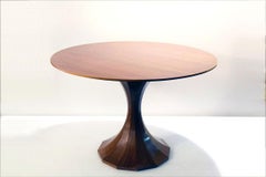 Mid-century round wooden table attr. Carlo de Carli