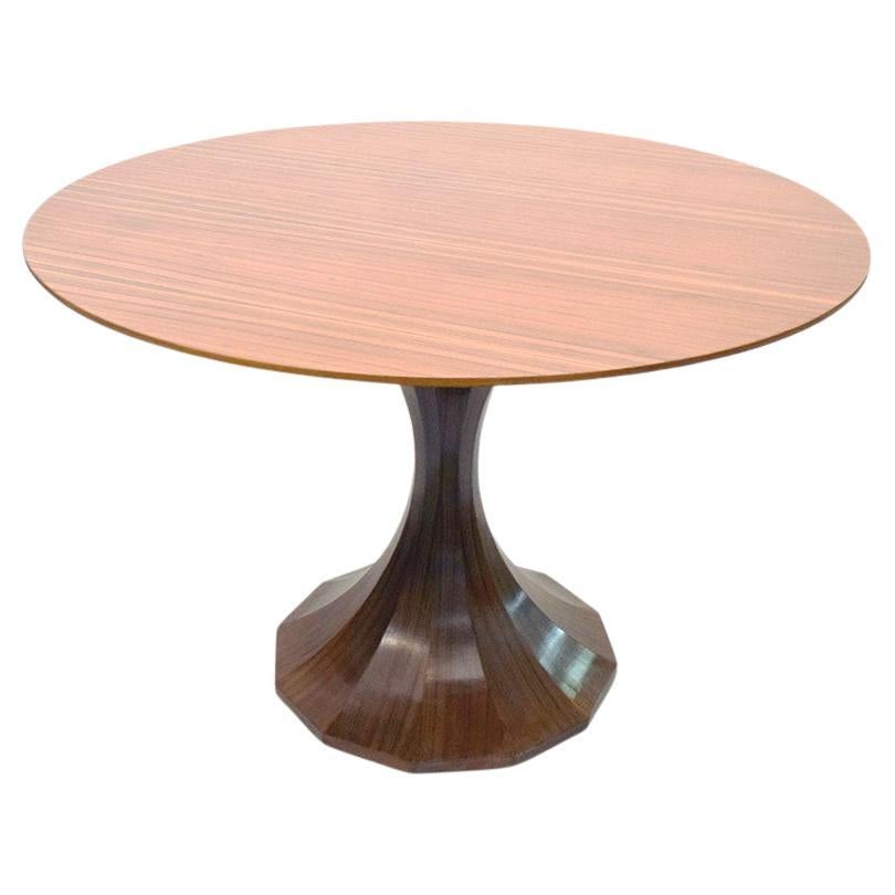 Mid-century round wooden table attr. Carlo de Carli For Sale