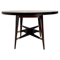 Table ronde en bois du milieu du siècle par Silvio Cavatorta, Italie, années 1950