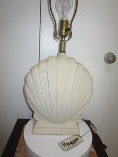 Lámpara de mediados de siglo Royal Haeger con forma de concha, decoración escultórica costera, vintage-Etiquetas
