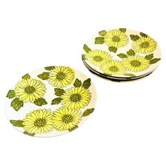 Mid Century Royal Ironstone Sunshine Dinner Plates, Set of 4, Circa 1960